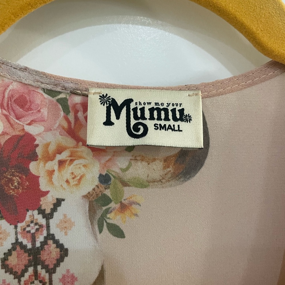 Show me your MuMu ladies, sheer blouse bowl, skull with floral design size small - Picture 3 of 6